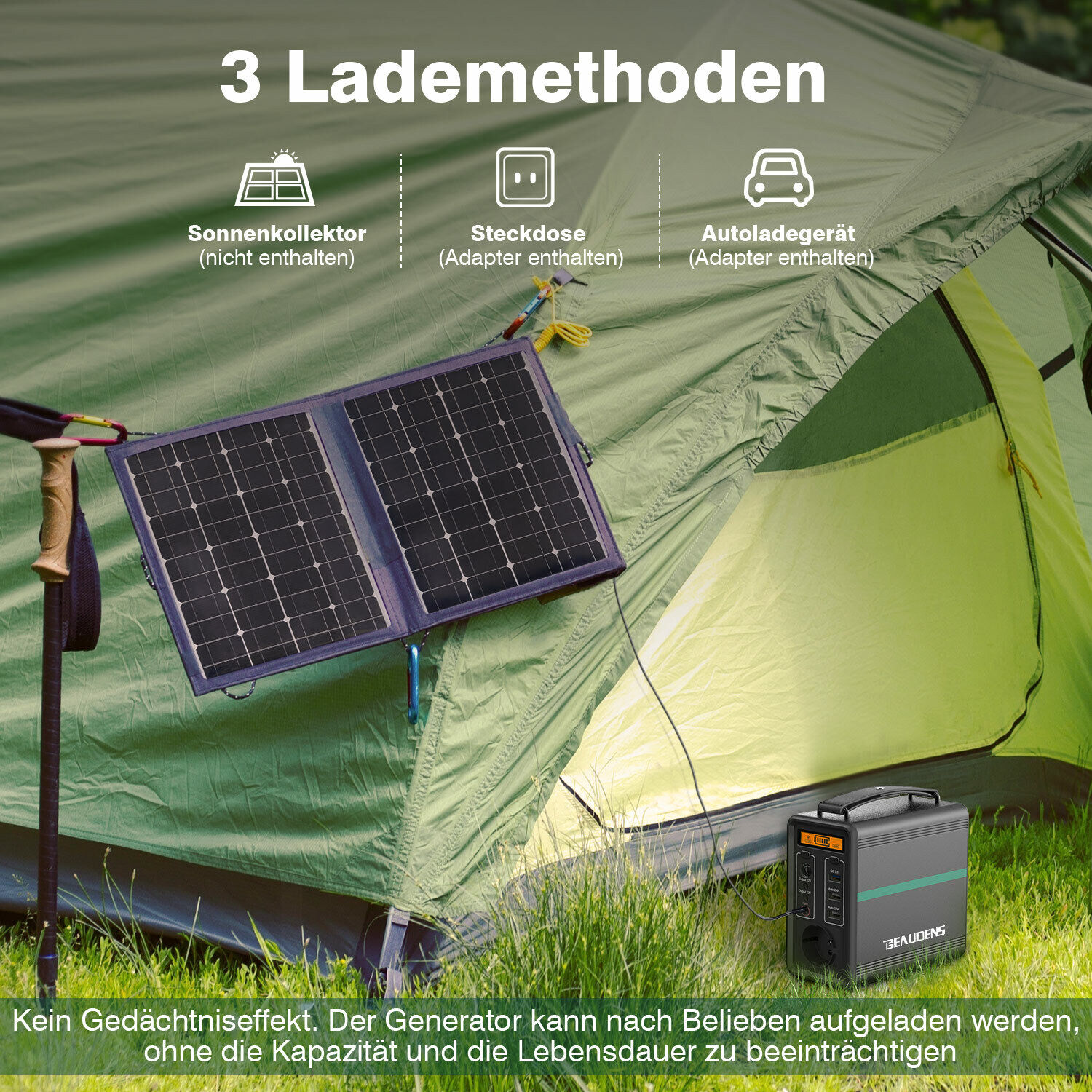 Портативна електростанція  BEAUDENS 166 Втч/150 Вт, батарея LiFePO4, 52000mAh 22829