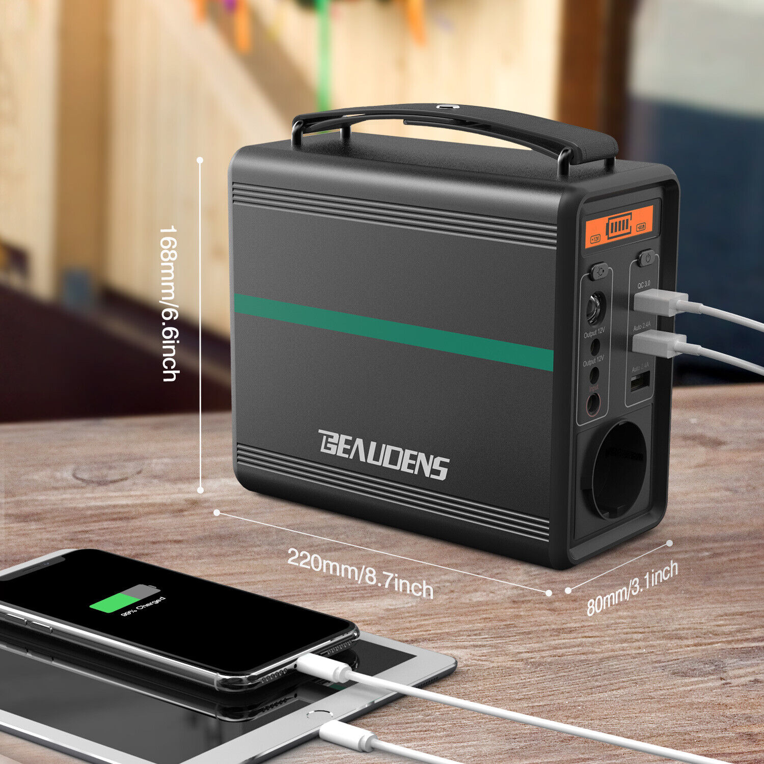 Портативна електростанція  BEAUDENS 166 Втч/150 Вт, батарея LiFePO4, 52000mAh 22833